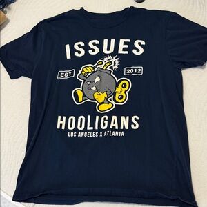 Navy Blue Graphic Tee with Cartoon Design